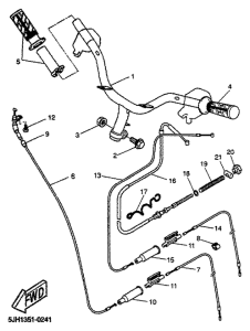 EW50 Steering handle, cable