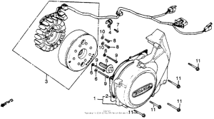 CM450 Cm450a left crankcase cover + alternator