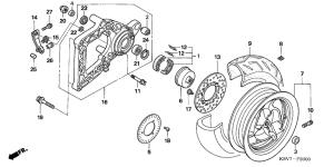 NSS250EX Rear wheel / swingarm