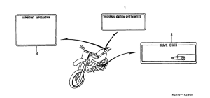 CR125R Лейбл предостережения