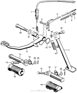 SL175 Brake pedal + stand