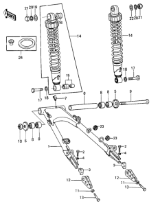 KZ750 Swing arm / shock absorbers