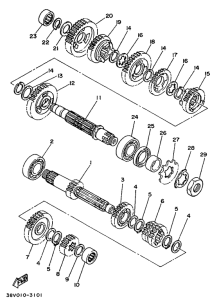 TY250R Трансмиссия