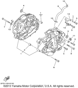 TTR225P Картер двигателя