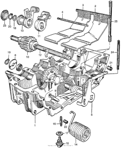 CA95 Lower crankcase + kick starter