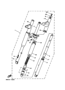 YB50 Front fork assy(ur silv