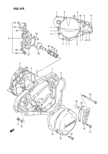 RMX250 Crankcase cover ass`y  (v
