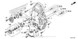 ST1300P (ABS) Rear Crankcase Cover + Clutch Slave Cylinder