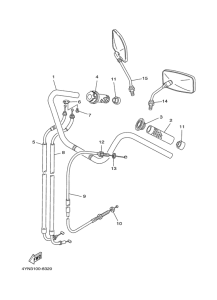 XV535 Steering handle. cable