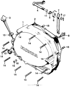 CL125 Right crankcase cover + clutch lever
