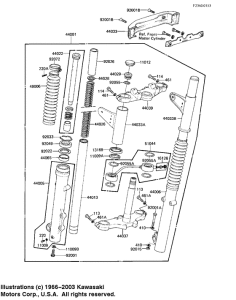 KZ1100 Вилка передней оси