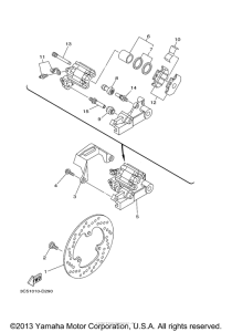 XT250AC Задний суппорт