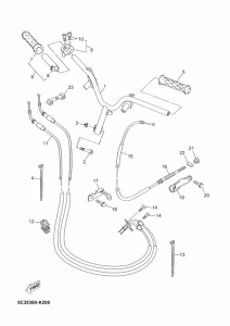 YN50F Рулевой рычаг и кабель