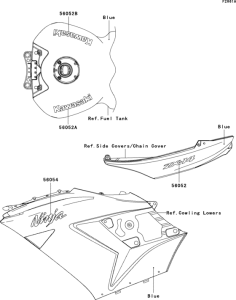 ZX1400 Наклейки (blue)(c8f)