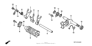 XR400R Вилки и валы выбора передач