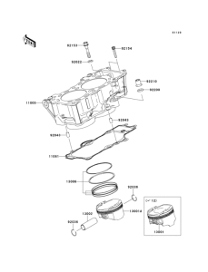KLE650 Цилиндр и поршни