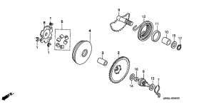 PK50S Drive face / kick starter spindle
