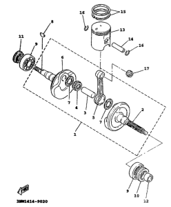 YW100T Коленчатый вал и поршни