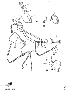 DT50R Steering handle. cable