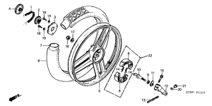 PK50 Rear wheel complete assy