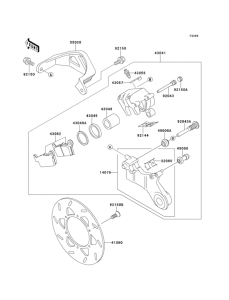 KLX300R Задний тормоз