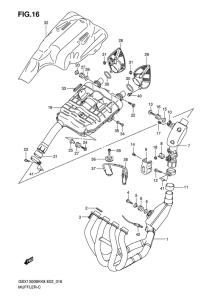 GSX1300BK (ABS) Muffler comp