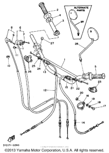 XT250K Руль -тросы