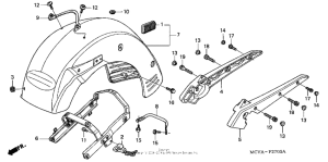VTX1800R2 Rear fender + grab rail (1)