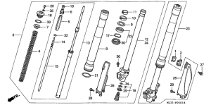 CR500R Вилка передней оси