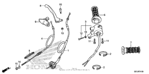 CRF50F Handle lever + switch + cable