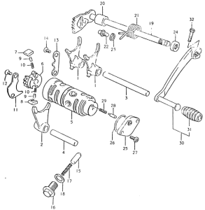 TS125 Переключение передач