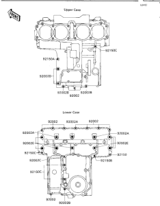 ZX750 Болты крепления картера