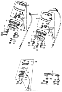 CB360 Speedometer + tachometer + pilot lamp