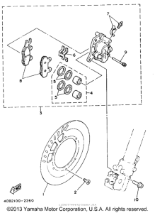 YZ125E Передний суппорт