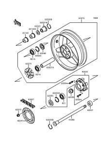 ZX900 Заднее колесо и цепь