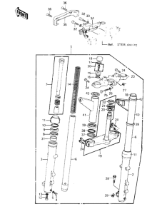 KZ550 Вилка передней оси