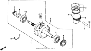 XR250R Коленчатый вал и поршни
