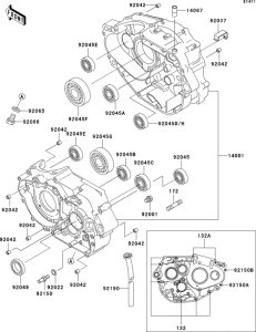 KLX300R Картер двигателя