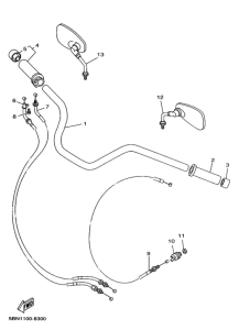 XVS400C ｽﾃｱﾘﾝｸﾞﾊﾝﾄﾞﾙ. ｹｰﾌﾞﾙ2