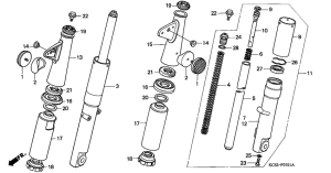 CG125 Вилка передней оси