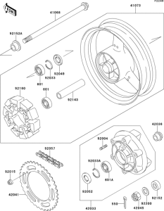 ZR750 Задняя ступица колеса