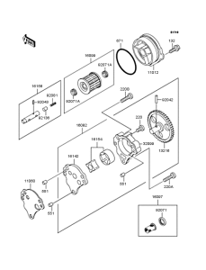 BJ250 Масляный насос и фильтр