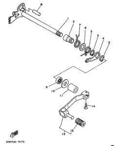 XT350 Вал переключения