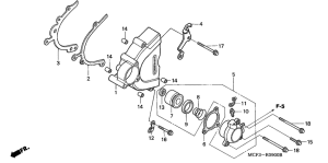 VTR1000SP Крышка картера левая