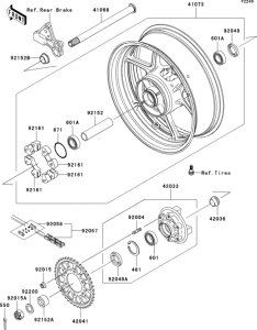 ZX636 Заднее колесо и цепь