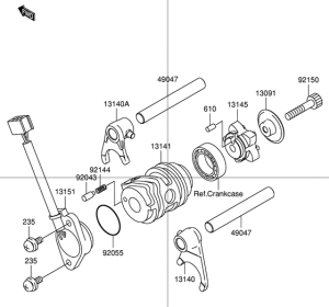 DR-Z110 Переключение / вилка переключения