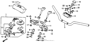 CB450S Handlebar + top bridge + key set