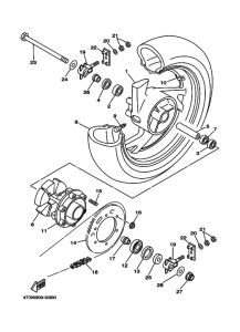TDM850 Rear wheel complete assy