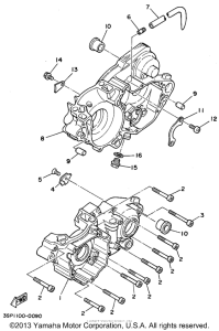 WR250Z Картер двигателя