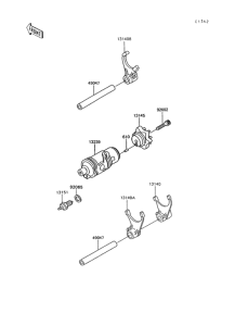 KL600 Валы и вилки переключения передач
